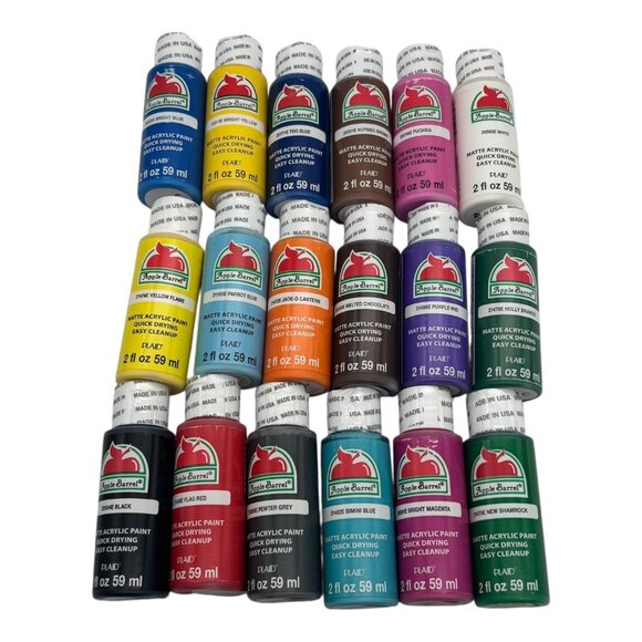 Apple Barrel Matte Acrylic Paint Plaid 18 Pc Set 2 fl oz Assorted Colors - Picture 2 of 13